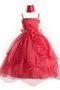 Robe de cortège enfant pailleté en organza ligne a manche nulle avec gradins - photo 1