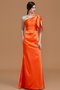Robe demoiselle d'honneur naturel d'épaule asymétrique de sirène manche nulle ruché - photo 7