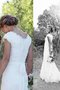 Robe de mariée avec décoration dentelle excellent avec sans manches v encolure naturel - photo 2