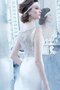 Robe de mariée maillot avec sans manches avec cristal col u profond en satin - photo 1