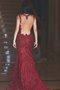 Robe de bal de sirène manche nulle de col en v en tulle appliques - photo 2