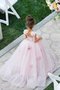 Robe cortège fille manche nulle de traîne courte en tulle avec fleurs à la mode - photo 2