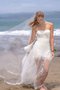 Robe de mariée transparent manche nulle avec zip ruché avec décoration dentelle - photo 1