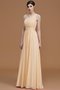 Robe demoiselle d'honneur naturel avec sans manches ligne a ruché d'épaule asymétrique - photo 12