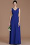 Robe demoiselle d'honneur naturel de princesse ruché v encolure avec zip - photo 30