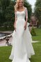 Robe de mariée en 1/2 manche encolure ronde de fourreau fermeutre eclair ruchés longs - photo 1