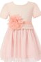 Robe de cortège enfant plissé avec fleurs fermeutre eclair avec ruban ligne a - photo 1