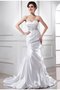 Robe de mariée avec perle avec lacets de sirène satin tissé extensible manche nulle - photo 1