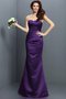 Robe demoiselle d'honneur plissé de sirène avec sans manches avec zip en satin - photo 13
