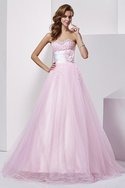 Robe de quinceanera naturel jusqu'au sol de bustier cordon de mode de bal