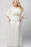 Robe de bal en chiffon jusqu'au sol de col bateau avec cristal de tour de ceinture empire