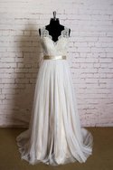 Robe de mariée simple décontracté serieuse sans dos ceinture