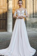 Robe de mariée romantique attirent avec fleurs en dentelle de col en v