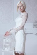 Robe de mariée modeste en dentelle cordon elevé noeud