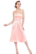 Robe de cocktail plissage naturel avec zip en satin jusqu'au mollet