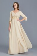 Robe mère de mariée populaire de lotus avec chiffon de princesse manche nulle