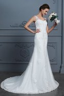 Robe de mariée plus récent de col en v de sirène en tulle naturel