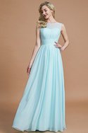 Robe demoiselle d'honneur manche nulle jusqu'au sol en chiffon ligne a de princesse