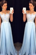 Robe de bal avec chiffon de tour de ceinture empire a-ligne de princesse appliques