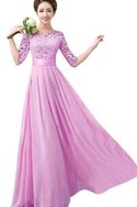 Robe demoiselle d'honneur plissage humble elégant avec chiffon ligne a