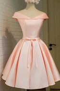 Robe de bal naturel avec ruban a-ligne de princesse en satin