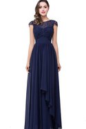 Robe de soirée luxueux fermeutre eclair ligne a orné de nœud à boucle col en bateau