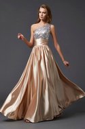 Robe de soirée naturel brillant longue de princesse longueur au niveau de sol