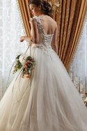 Robe de mariée longue de mode de bal d'épaule asymétrique ruché avec fleurs