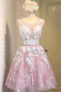 Robe fête de la rentrée romantique en tulle cordon ceinture en étoffe en dentelle