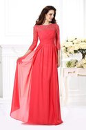 Robe de soirée longue avec manche 3/4 col u profond fermeutre eclair de princesse