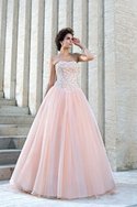 Robe de mariée de mode de bal en satin longueur au niveau de sol de bustier avec perle