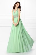 Robe de bal longue de princesse ligne a manche nulle en chiffon