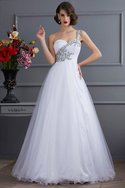 Robe de quinceanera longue avec perle cordon manche nulle appliques