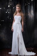 Robe de mariée facile chic avec fronce col en forme de cœur manche nulle