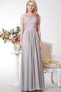 Robe de bal naturel longueur au ras du sol avec décoration dentelle avec chiffon elevé