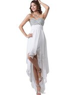 Robe douce seize avec perle avec chiffon a-ligne de tour de ceinture empire haut bas