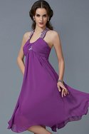 Robe de soirée bref au niveau de genou de princesse en chiffon manche nulle