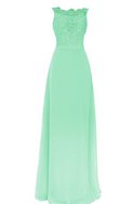 Robe demoiselle d'honneur festonné avec gradins col en bateau appliques manche nulle