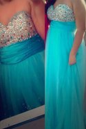 Robe de bal lache fermeutre eclair de princesse col en forme de cœur en tulle