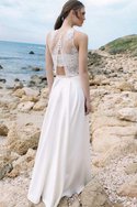 Robe de mariée facile chic nature plissé au niveau de cou