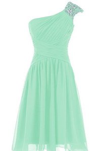 Robe demoiselle d'honneur plissé eclaté avec chiffon manche nulle a-ligne