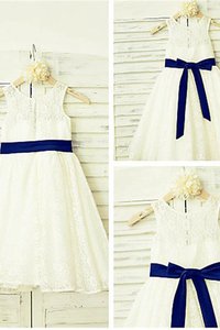 Robe de cortège enfant naturel jusqu'au sol ligne a fermeutre eclair de princesse