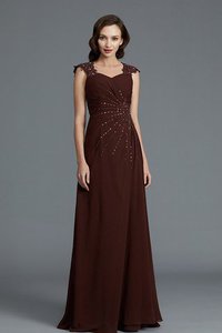 Robe mère de mariée naturel avec perle de princesse longueur au ras du sol avec chiffon