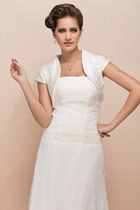Taffetas élégant simple blanc bolero exquis