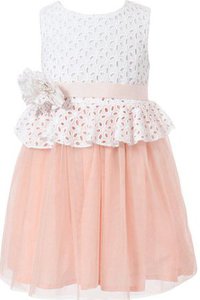 Robe de cortège enfant manche nulle a-ligne en tulle encolure ronde