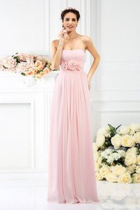 Robe demoiselle d'honneur longue en chiffon de princesse manche nulle de bustier