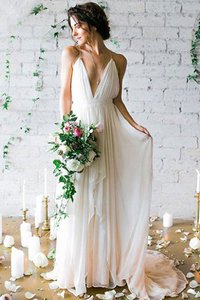 Robe de mariée de princesse avec chiffon avec sans manches de lotus voyant