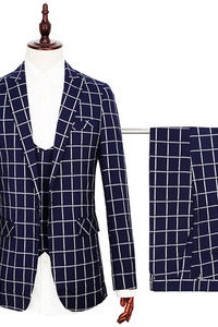 Blazer pantalon formelle plaid gilet ensemble veste pantalon