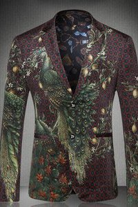 Blazer party fantaisie grande taille masculino