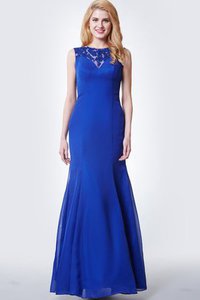 Robe demoiselle d'honneur luxueux de sirène avec chiffon jusqu'au sol fermeutre eclair